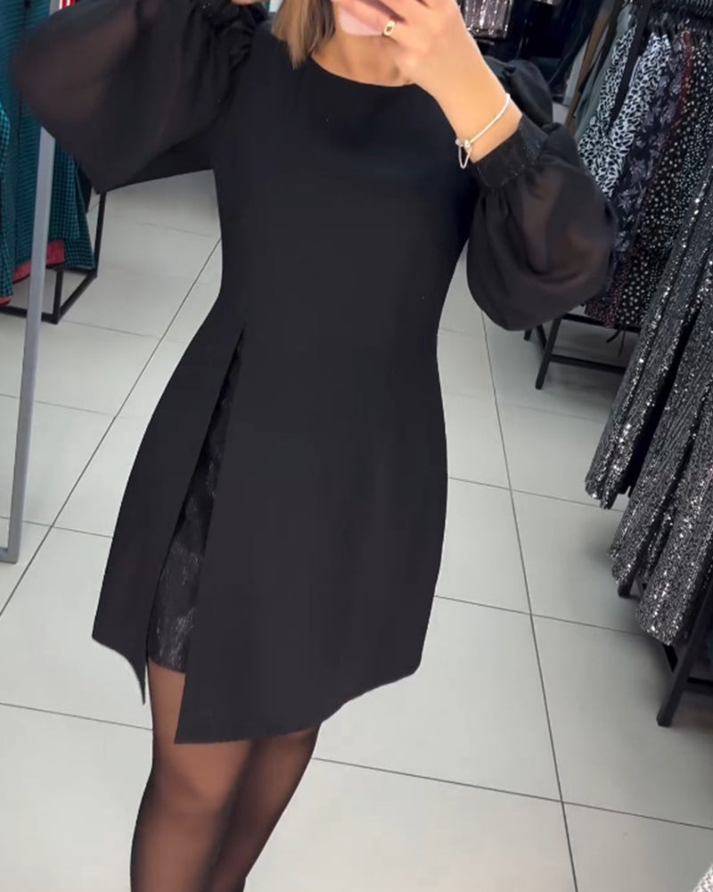 Carine - Robe midi deux-pièces élégante avec fente haute